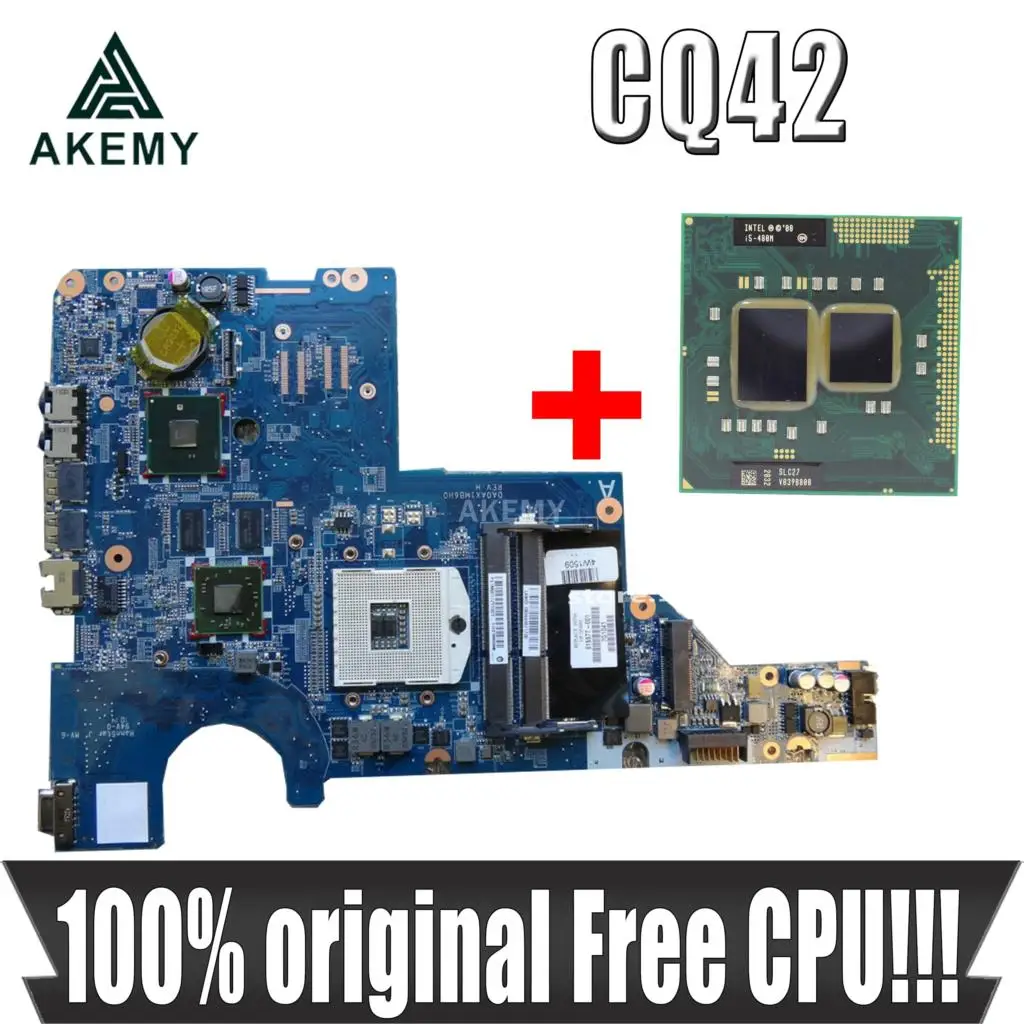 Mianboard Akemy 595183 001 для For HP CQ42 G42 G62 CQ62 материнская плата ноутбука DAOAX1MB6F0 DA0AX1MB6H0 100%