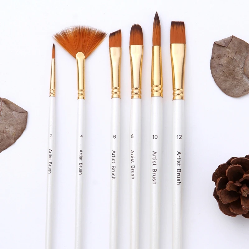 

Watercolor Brushes Paint Brush Set Artist Paint Brushes Fan Round Pointed Tip 652E