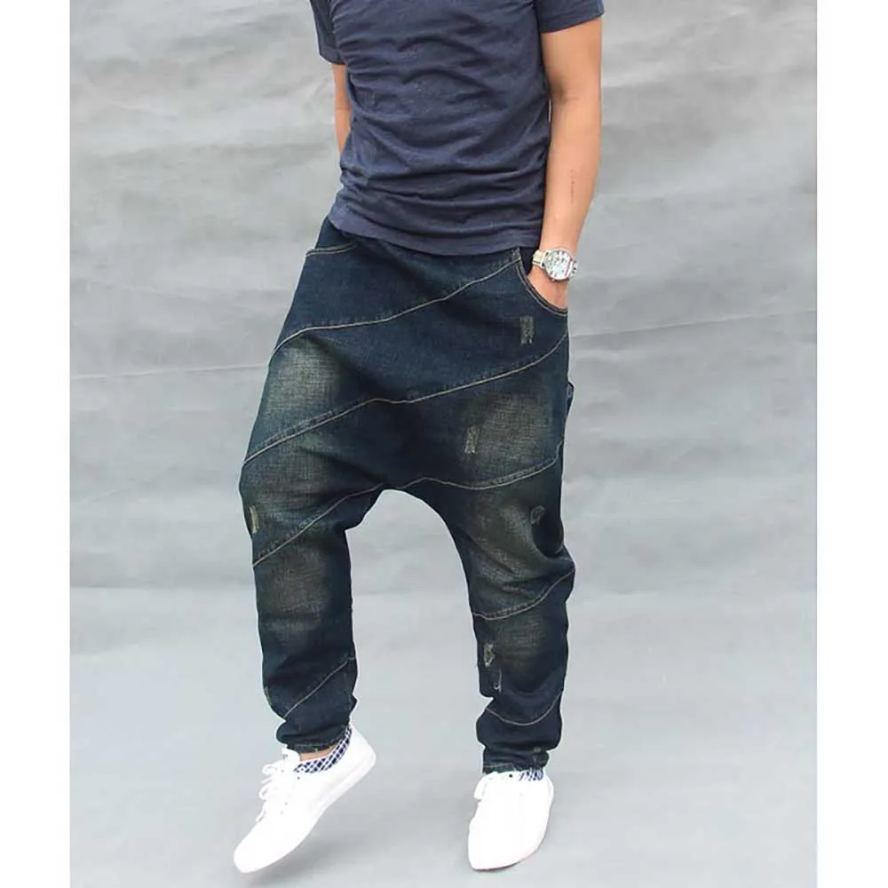 Модные свободные мешковатые джинсы Мужские повседневные джинсовые брюки в стиле