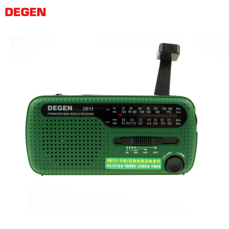 DEGEN DE13 фонарик Cranker FM AM SW Динамо Солнечный источник питания Аварийного Радио A0798A мир приемник