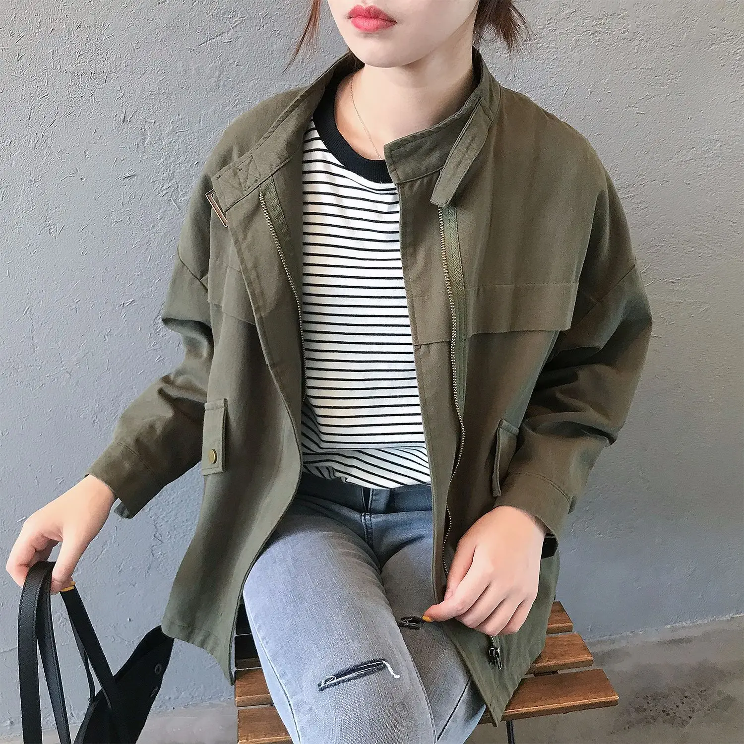 Новый стиль свободный воротник куртка пальто для женщин осенью 2019 укороченный