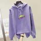 Толстовка с капюшоном, свитшот большого размера с принтом лягушки, толстовка в стиле Харадзюку, уличная одежда, женская зимняя одежда в Корейском стиле, пуловер