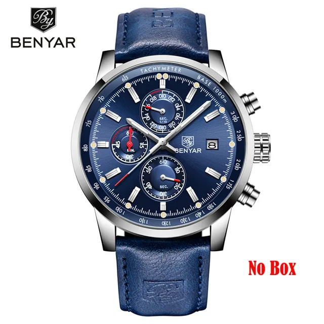 H1 BENYAR мужские роскошные часы Топ бренд кварцевые часы с хронографом модные спортивные автоматические часы с датой военные часы Relogio Masculino - Цвет: H1