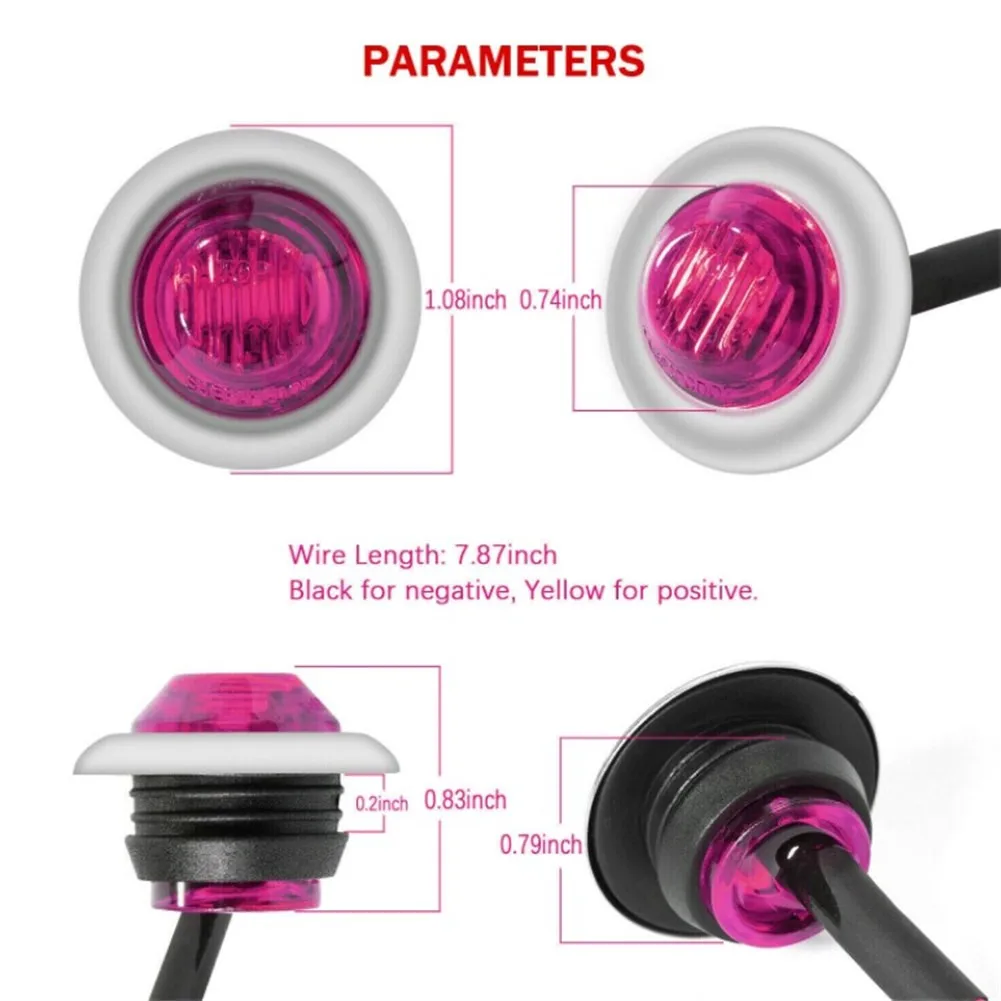

LED Light Side Marker LED Light New Parts Purple Round Side Marker Useful