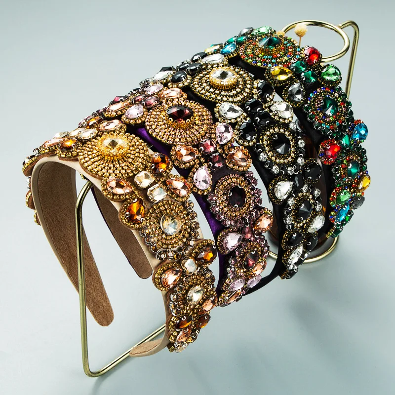 Роскошная блестящая повязка на голову в стиле барокко модные аксессуары для