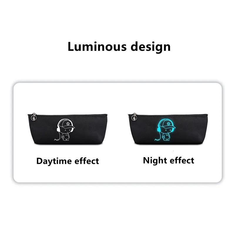 Крутой мальчик светящийся тканевый чехол для карандашей милый женский хранения