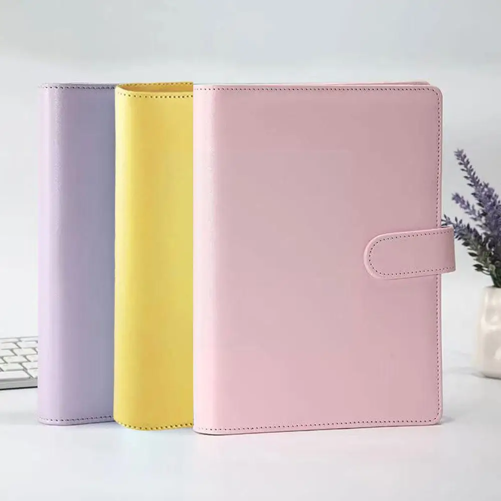 A6 Pu Leather Loose Leaf Notebook Cover Macaroon Color Planner Binder Cover Notebook Ring Agenda 6 Cover Stationery Journal D9h8