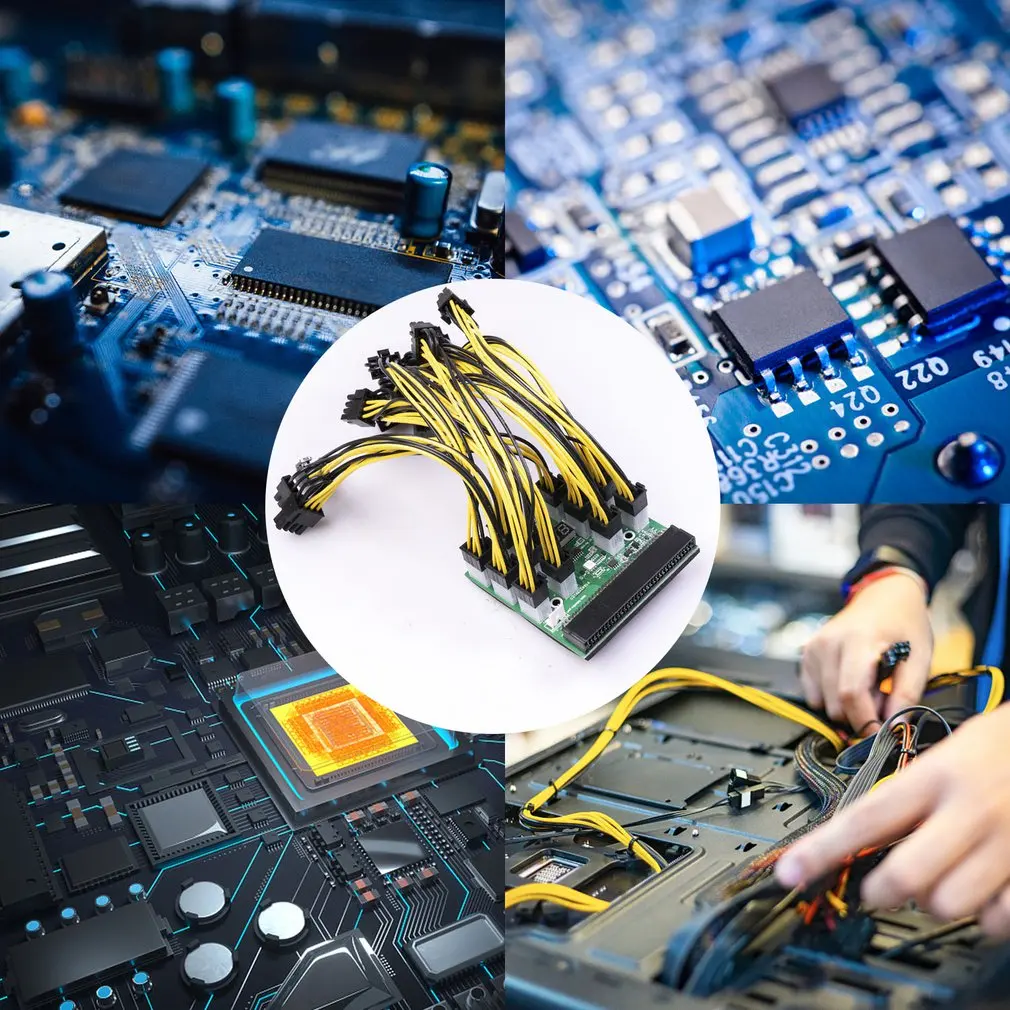 

Power Module Breakout Board for HP 750W 1200W PSU Server Power Conversion 12pcs 6Pin to 8Pin Power Cable for BTC
