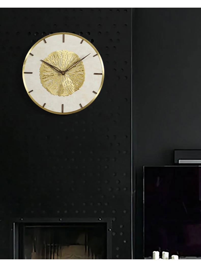 Nordic Luxury Marble Wall Clock Modern Design Atmospheric Style Living Room Decoration Hanging Watch Wall Clocks Home Decor