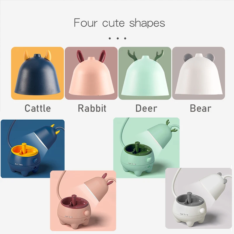 

New Smart Touch USB Charging Pet LED Table Lamp 3 Modes Lighting Adjustable Brightness Dimmable Desk Lamp For Children's Gift