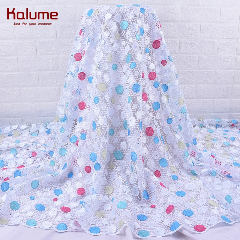 Калюме фиолетовый Африканский гипюровый шнур кружевная ткань с камнями