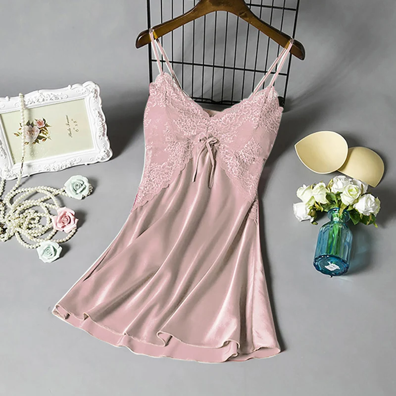 Ночная рубашка женская однотонная с V-образным вырезом | Женская одежда