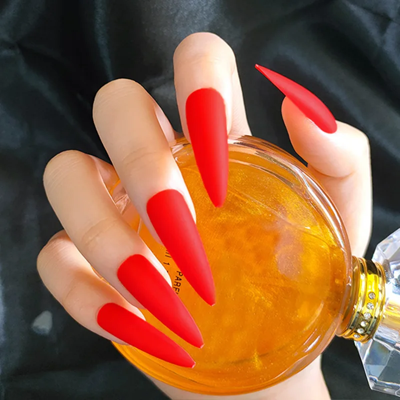 24 шт./корт. Длинный острый накладной ноготь накладные ногти для французского