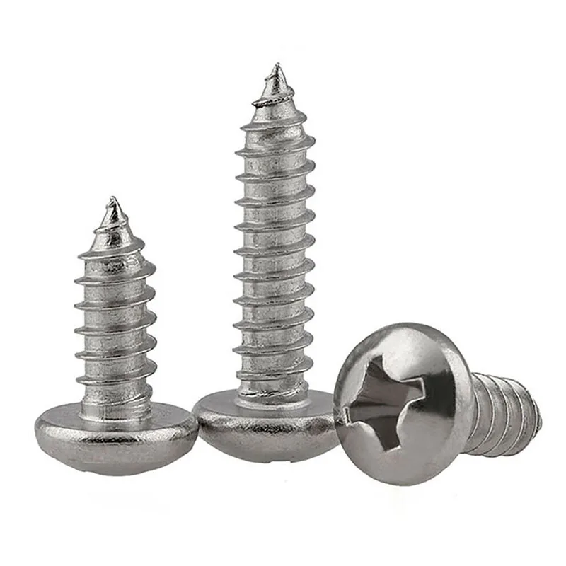 

304 Stainless Steel Round Head Cross Tapping Screw Phillips Round Head Tapping Screw M1.2 M1.7