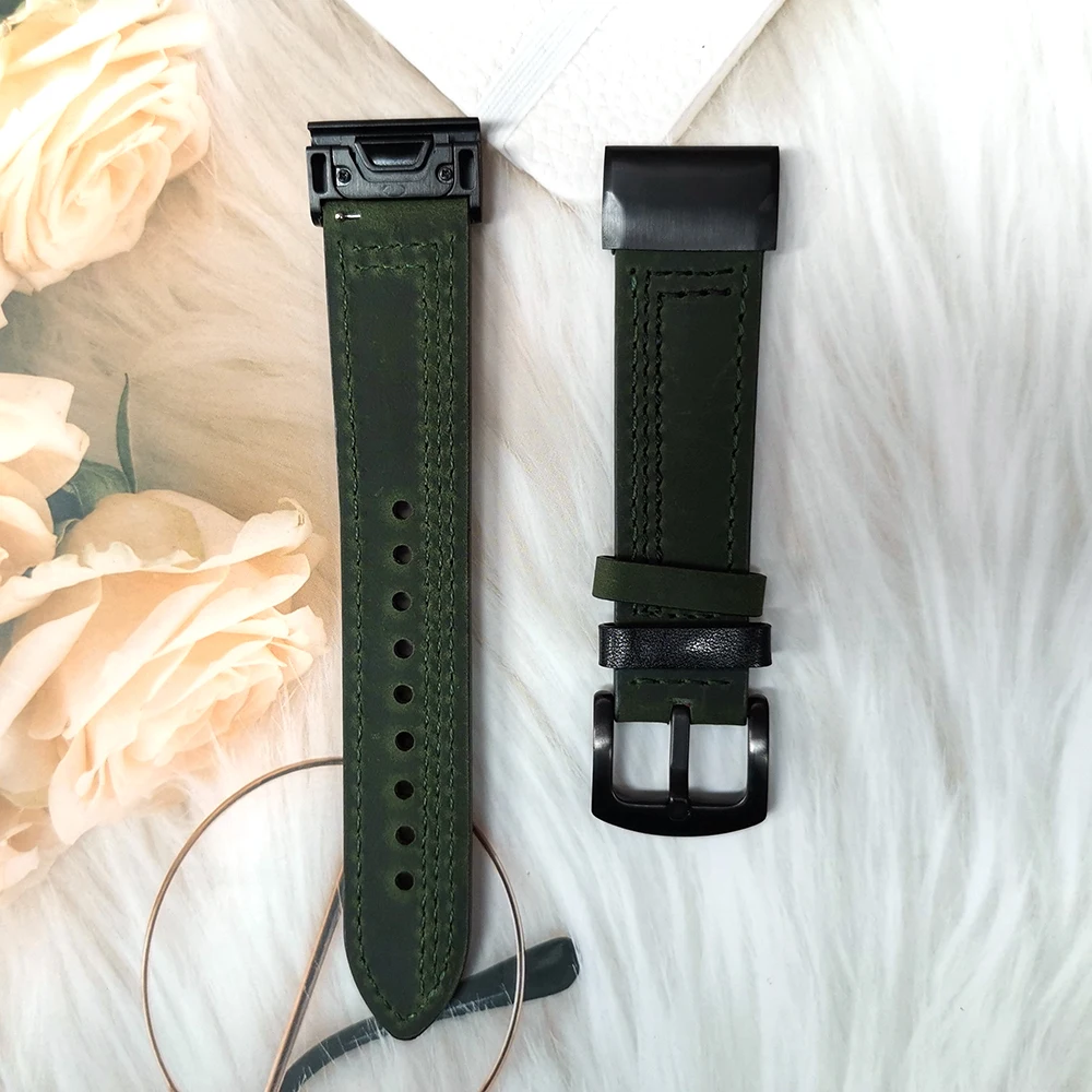 Кожаный ремешок для Garmin Fenix 6X Pro GPS/5X Plus/Тактический Дельта/инстинкт часов 6
