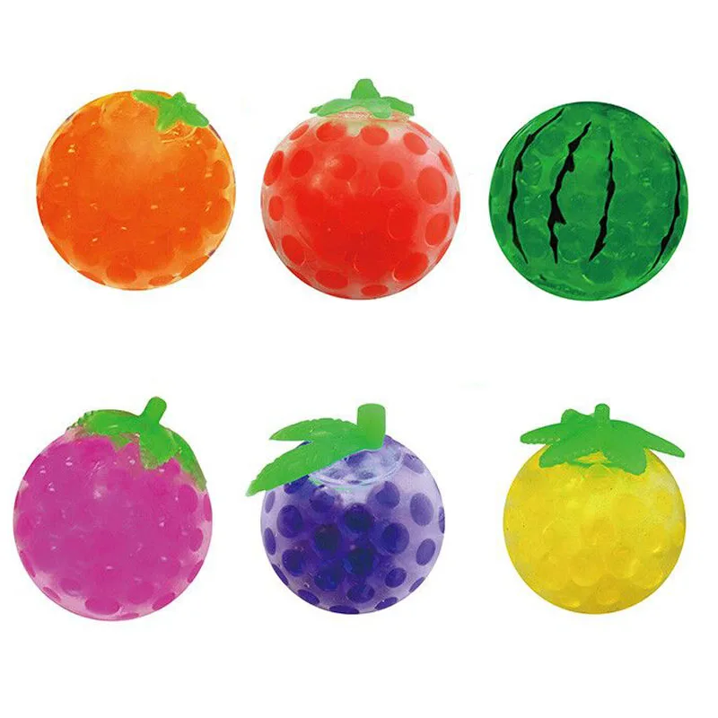 Бесплатная доставка 6x сборный узор мини мяч для снятия стресса в виде фруктов