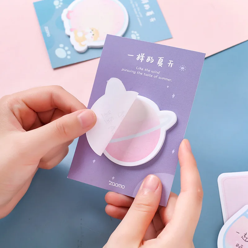 Kawaii Cat dog Planet memo pad N Times Липкие заметки записная книжка милый планировщик наклейки