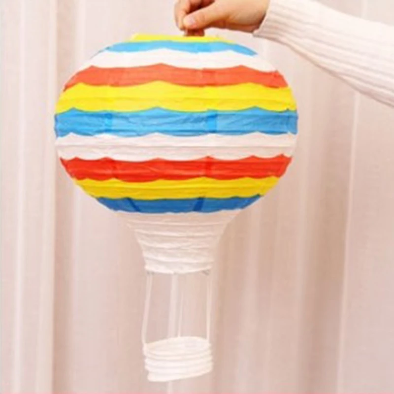 5Pcs Hot Air Balloon Paper Lantern Rainbow Hanging Ball White Chinese Wishing Lanterns Wedding Birthday Holiday Party DéCor | Дом и сад