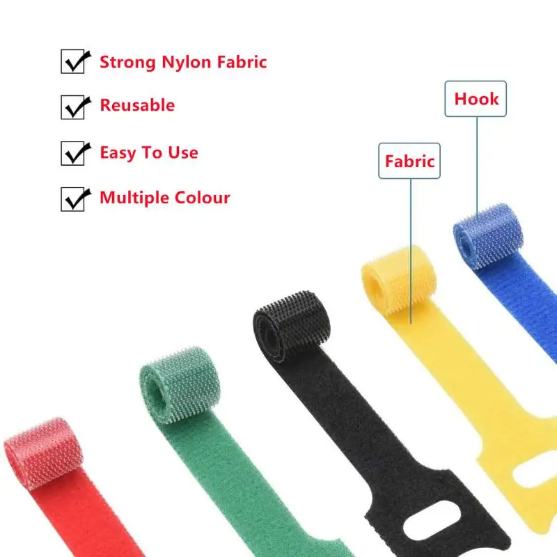 30pcs Nylon Cable Ties Organiser Fastener Multifunction TV Computer Wire Winder Reusable Self-adhesive | Обустройство дома