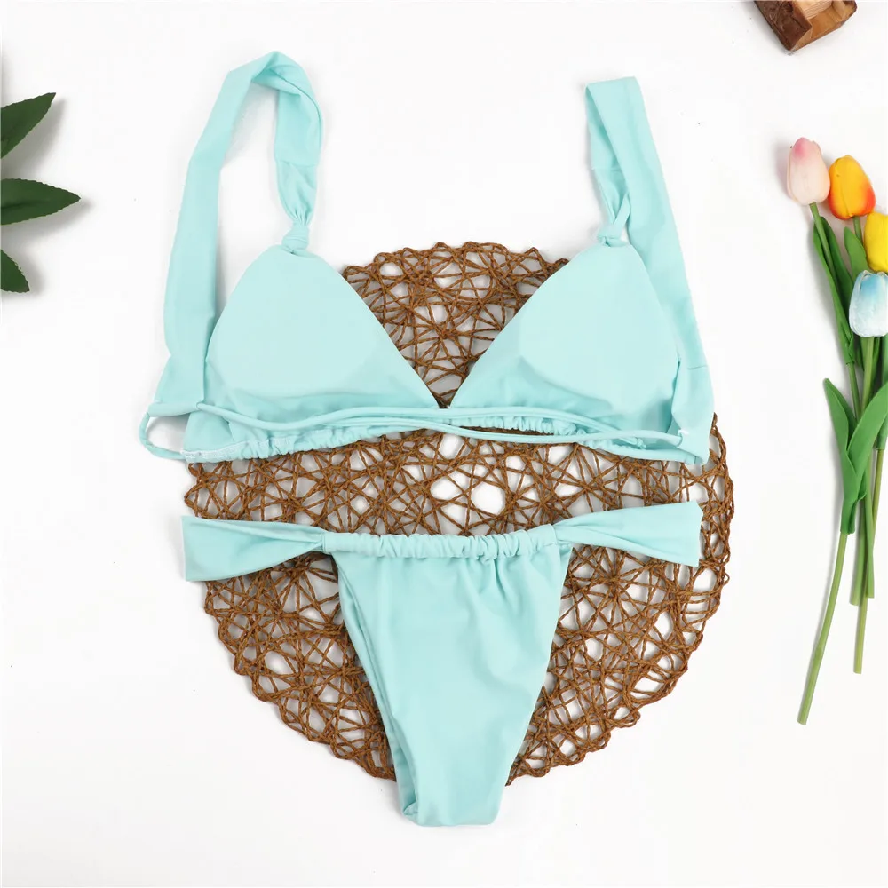 Новинка микро бикини 2020 пуш ап фиолетовый купальный костюм в горошек для женщин