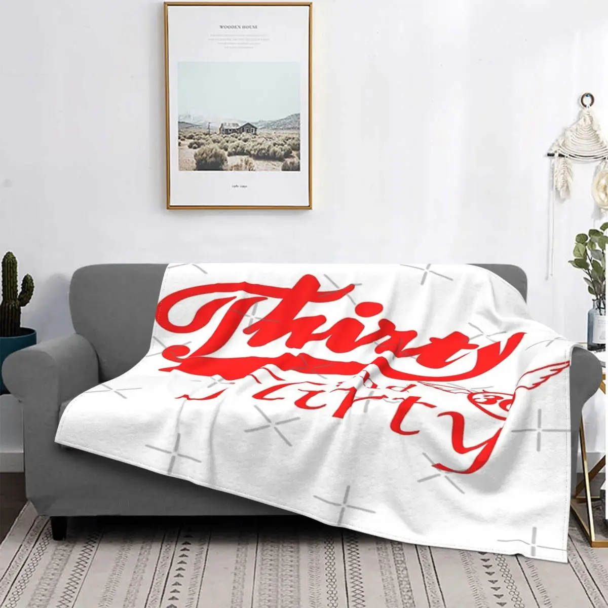

Thirty And Flirty 1 manta, colcha para cama, manta a cuadros para playa, sudadera con capucha, ropa de cama y fundas