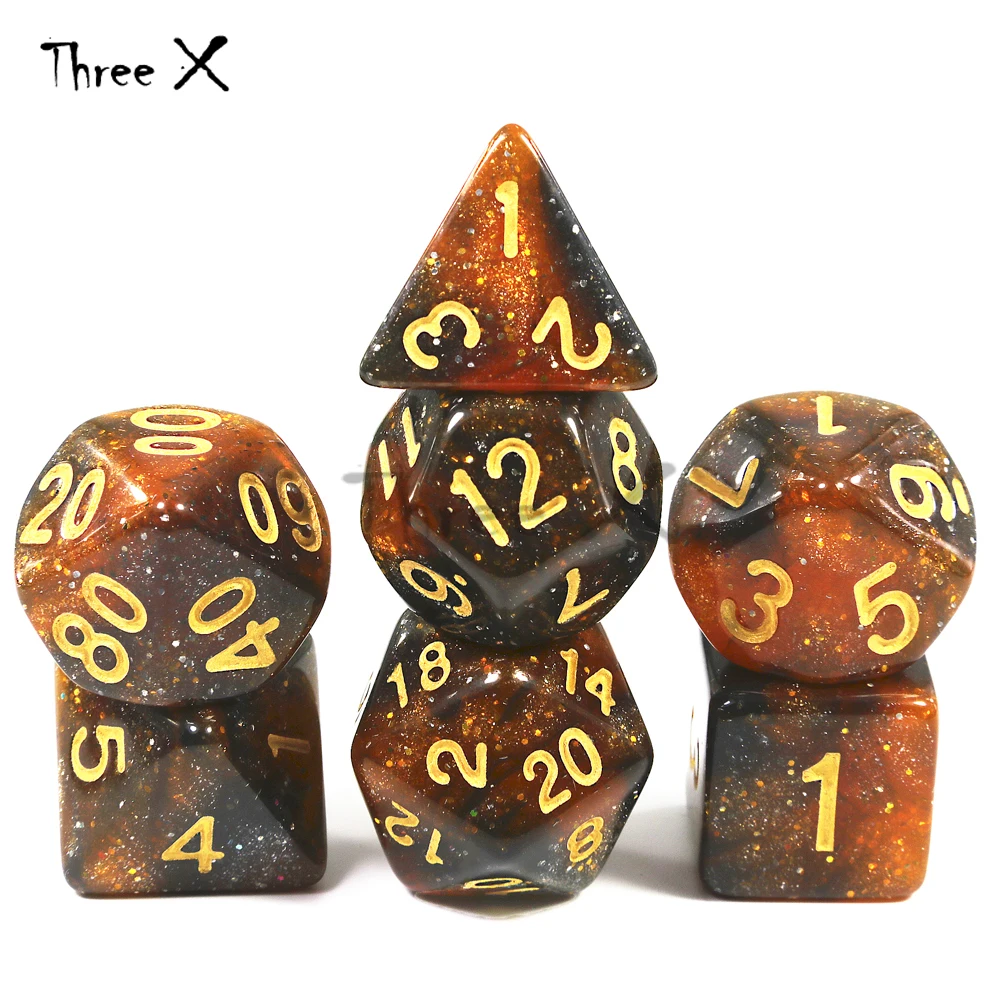 Высокое качество 15 цветов Творческий Вселенная Галактика кости набор D4 D20