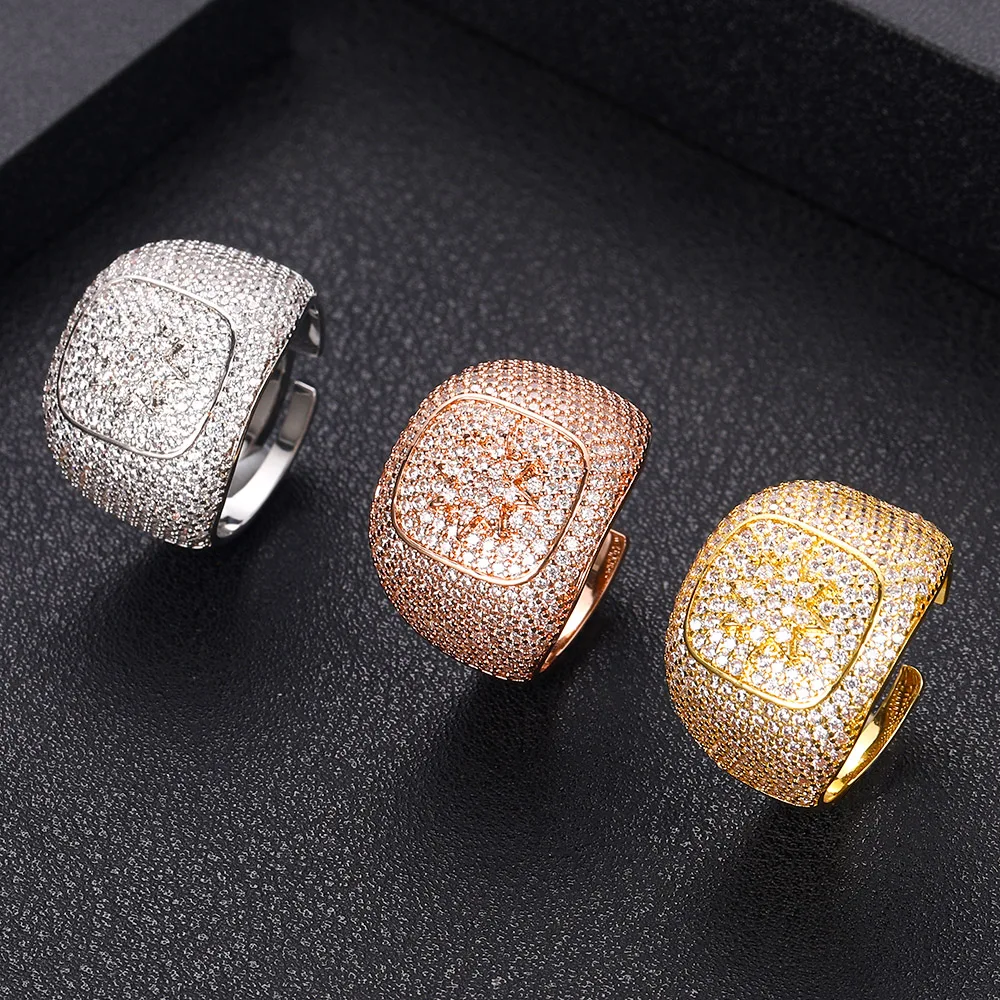 Jankelly новые горячие индийские африканские Дубаи широкие полные зубцы CZ кольца для