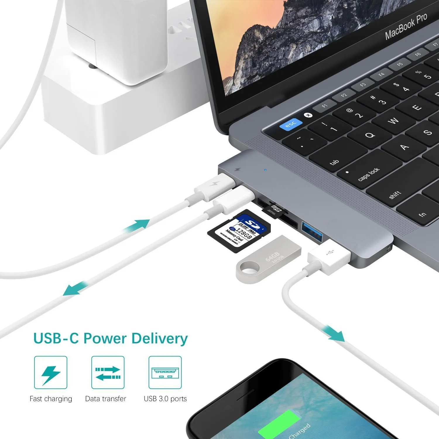 Концентратор Type C для кардридера USB Hub 3 0 комбинированный адаптер со слотом SD 13 и 15