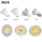 Приглушаемая Светодиодная лампа GU10 для точечного светильника, лампа светодиодный, 265 в, 220 В, GU5.3, 3 Вт, 4 Вт, 5 Вт, 85-110 В, 12 В постоянного тока