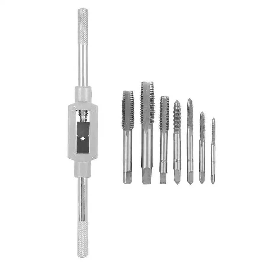 

8PCS M3-M12 Tap Wrench Drill Set Hand Tapping Tools Screw Thread Tap Drill Bit Wrench Set Hand Tool