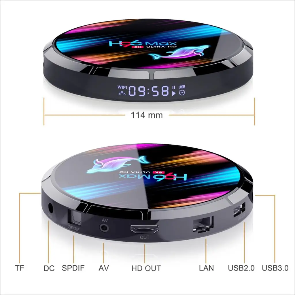 H96 X3 8K Android Smart tv-Box Amlogic S905X3 четырехъядерный телеприставка медиаплеер Поддержка 3D