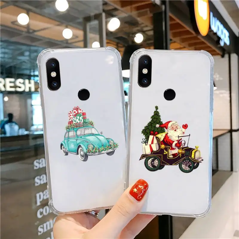 

Cartoon Merry Christmas Phone Case Transparent for xiaomi Redmi note k 7 6 40 9 6 5 10 11 A T se pro lite ultra