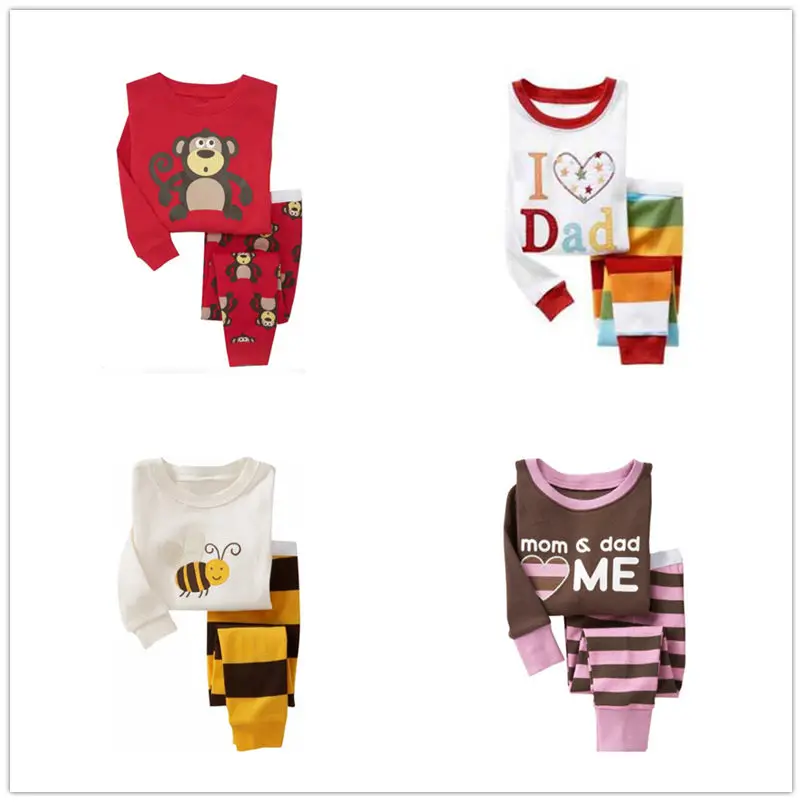 

Пижама для мальчиков и девочек 2-7 лет, 100% хлопок, с длинным рукавом