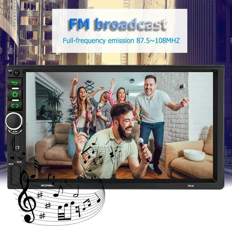 

2 Din Android 8.1 Car Stereo 7 Inch GPS Navi MP5 Player Double WiFi Quad Core BT with Camera,7918