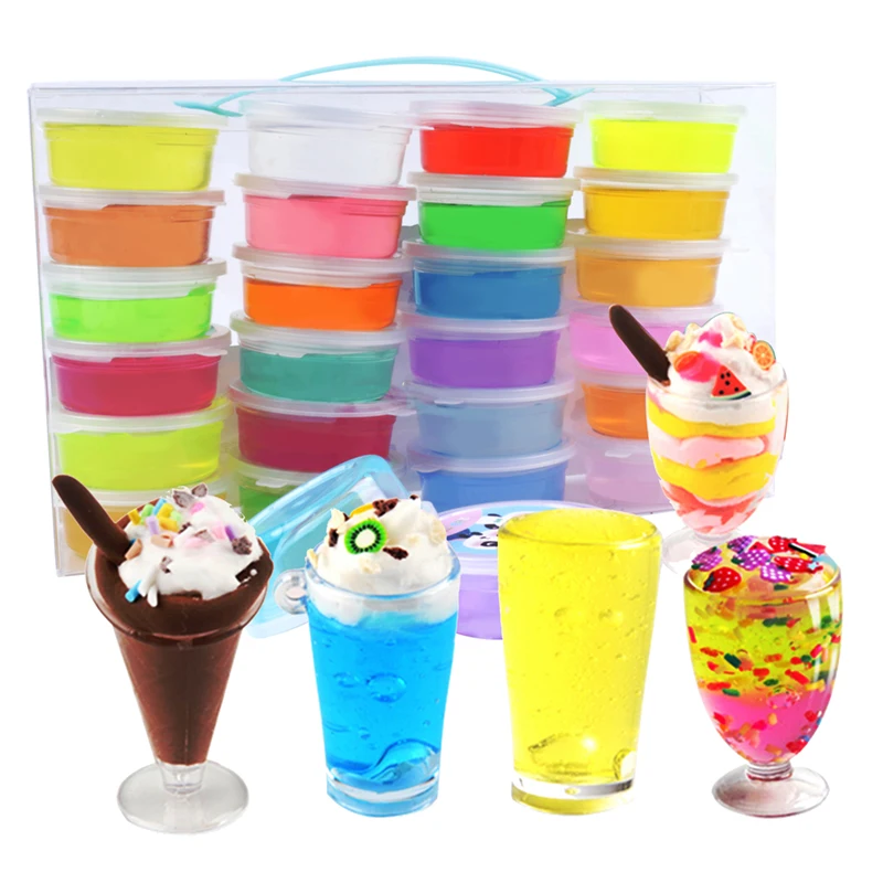 24 шт. прозрачный слизь игрушки клей для страз пушистого шпатлевка облако