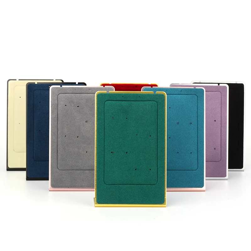 New Gray Eight-hole Metal Plate Microfiber Leather Earrings Pendant Jewelry Display Stand Multifunctional Environmental For Gift