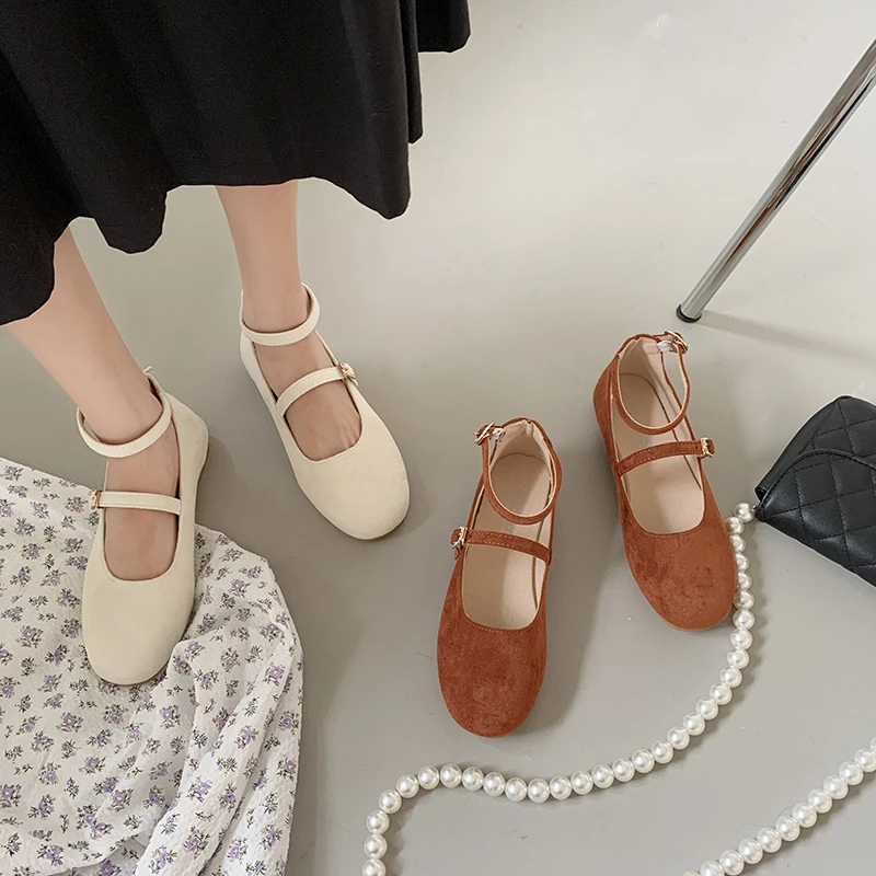 

Туфли женские весенние на плоской подошве, с квадратным ремешком, 2021