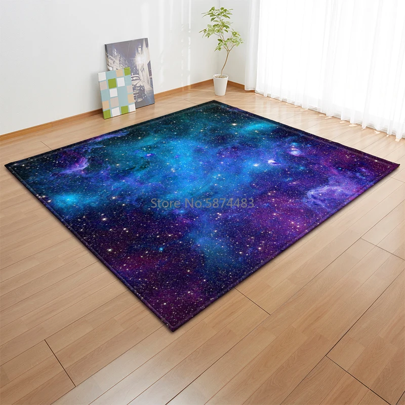 

Modern Livingroom Anti-slip Area Rug Flannel Floor Carpets Baby Play Crawling 3D Universe Galaxy Planet Mat Rugs Carpet