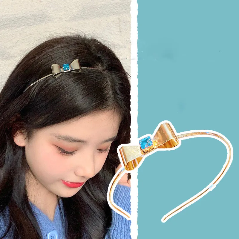 С бантом и повязка на голову аксессуары для волос с металлической блестящей