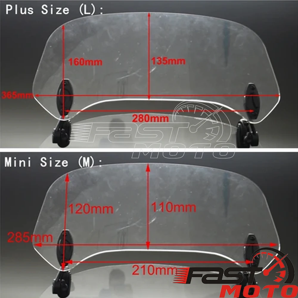Прозрачный удлинитель для мотоцикла регулируемый ветровой экран спойлер на
