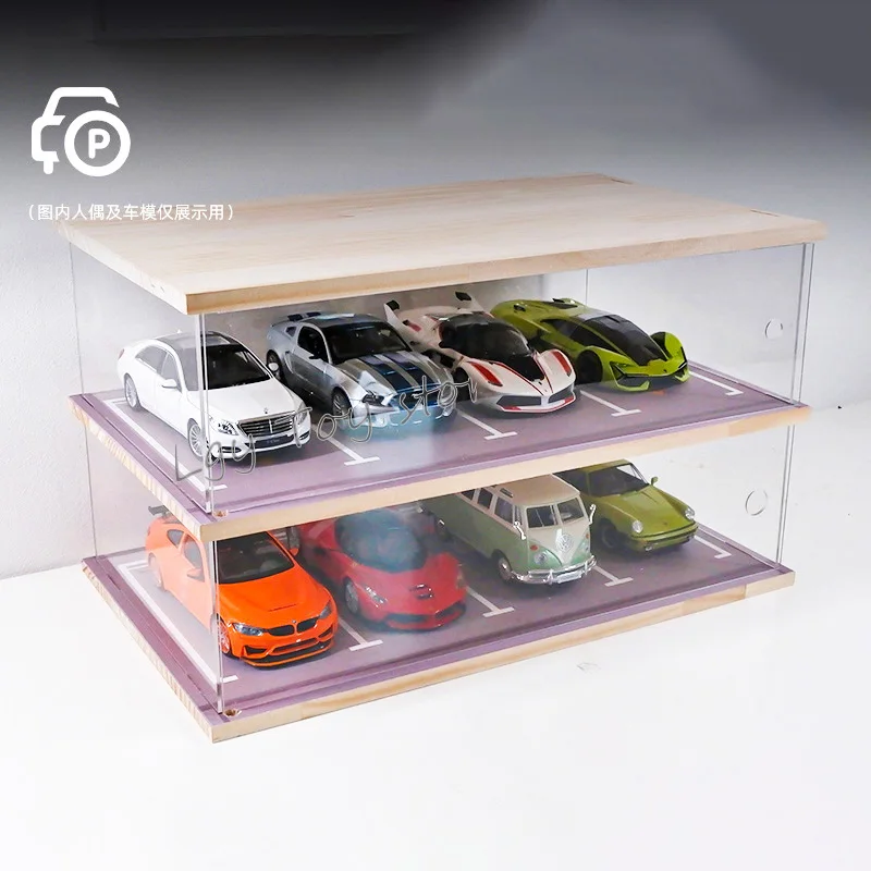 Dustproof Collection Display Cabinet Acrylic Garage Model Simulation Parking Lot Photography Background 1:24 Car Men's Gift | Игрушки и