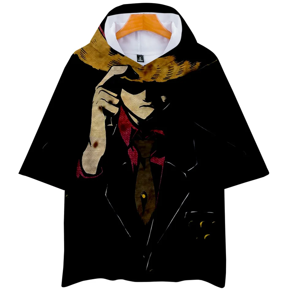 Футболка с капюшоном Luffy аниме One Piece для мужчин и женщин Детская футболка в