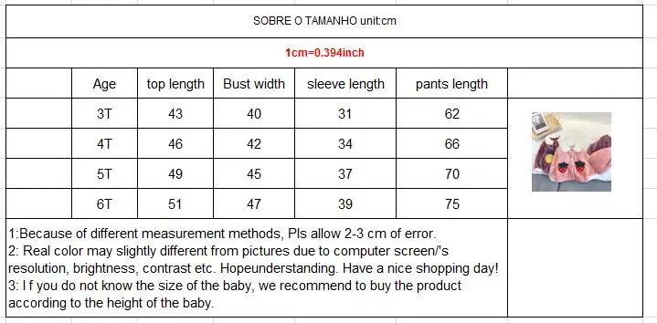 

Gooporson Autumn Kids Clothes Fruit Embroidery Top&pants 2pcs Winter Flannel Fleece Little Girls Clothing Set Children Homewear