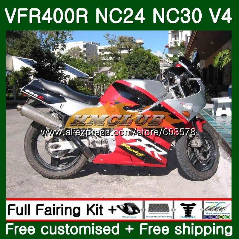 VFR400 R для HONDA VFR400R 1987 1988 1989 1990 1991 1992 глянцевый красный 98CL.41 RVF VFR 400 NC24 NC30 87 88 89 90 91 92