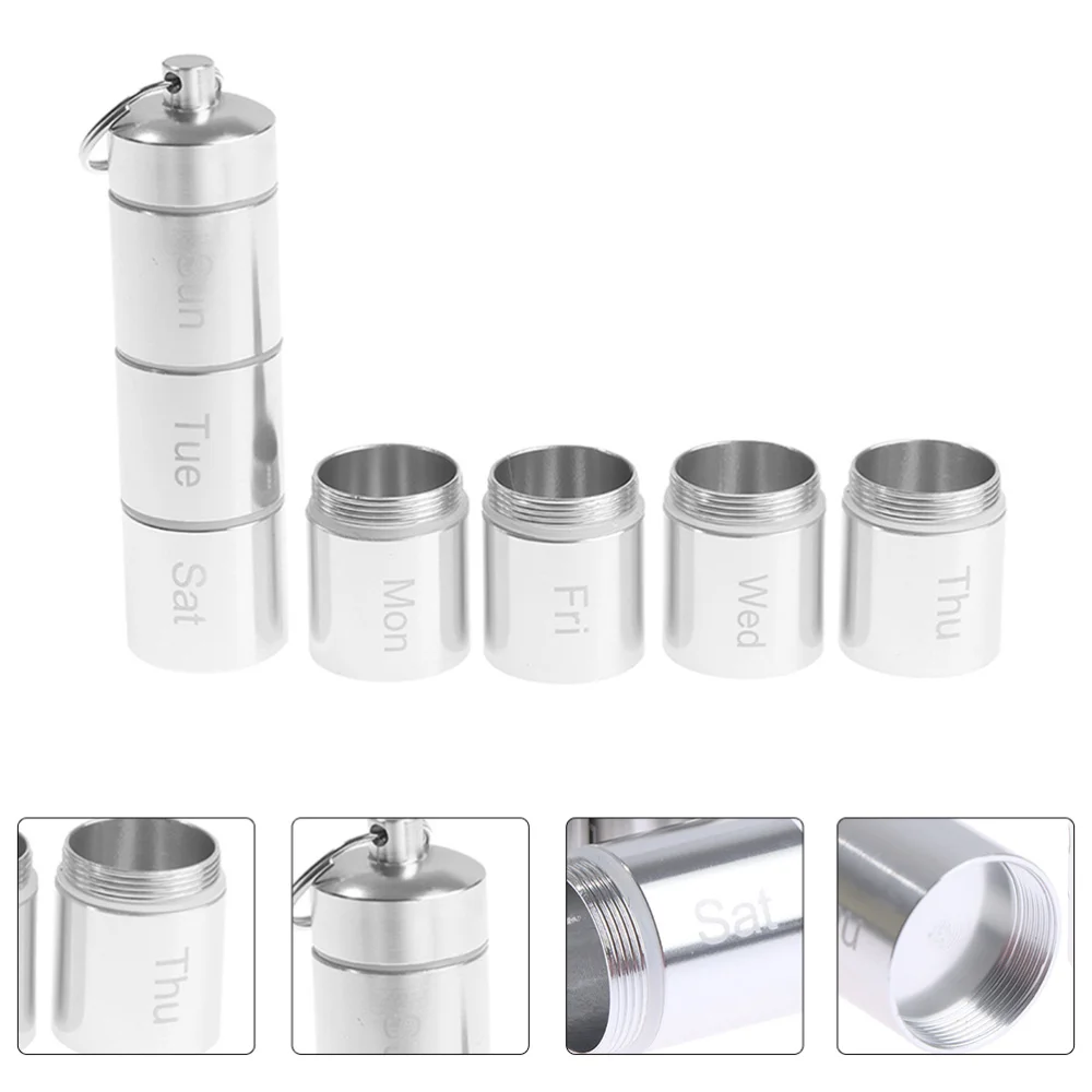 

1 шт. Прочный чехол для таблеток, контейнер для таблеток, металлический контейнер для таблеток для дома (серебристый)