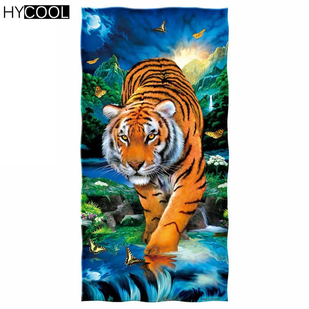 

Hot Selling Microfiber Beach Towels Tiger In The Forest Animal Printing Quick Drying Sport Camping Gym Yoga Mat Bath Toallas