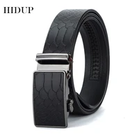 hidup top quality crocodile pattern cow cowhide leather ratchet belts fashion styles automatic buckle metal belt for men nwj429