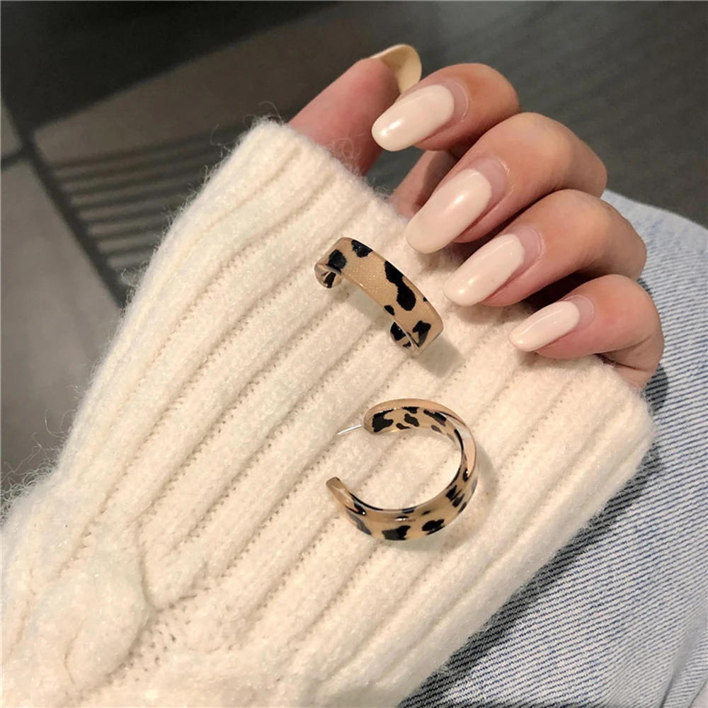 

Leopard Print Earrings Korea Geometric Resin Earrings 2021 New Fashion Jewelry Women Dangle Earrings Jewelry