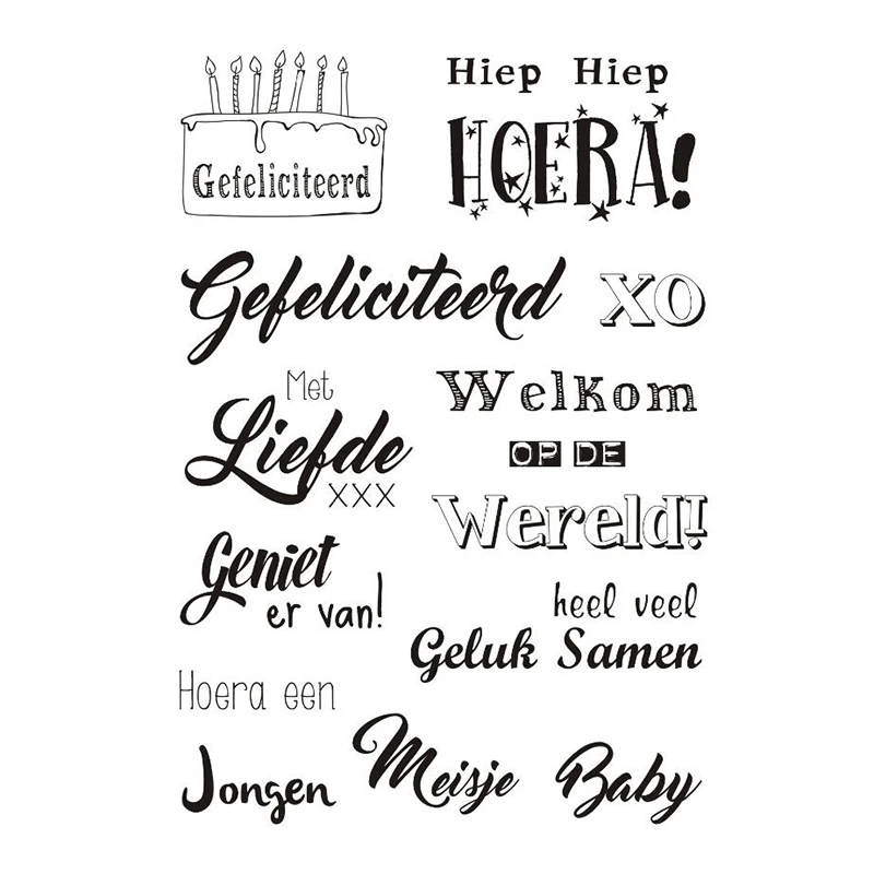 

Голландские Детские прозрачные силиконовые штампы, печать для «сделай сам», скрапбукинг, фотоальбом, декоративный прозрачный штамп