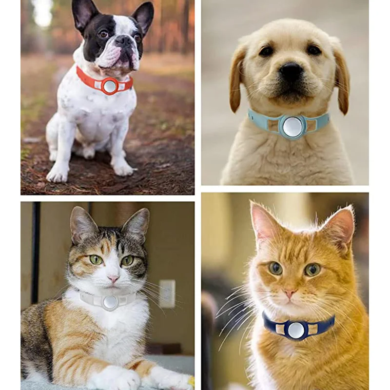 Защитный чехол AirTag для домашних животных силиконовый на шею с ремешком